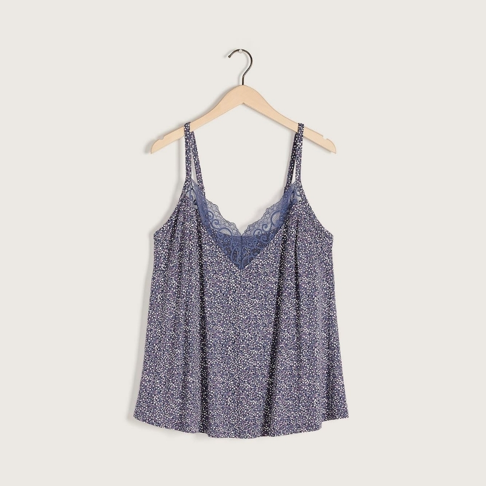 Deesse 1X Sleep Cami Blue Lace Trimmed 14 16
